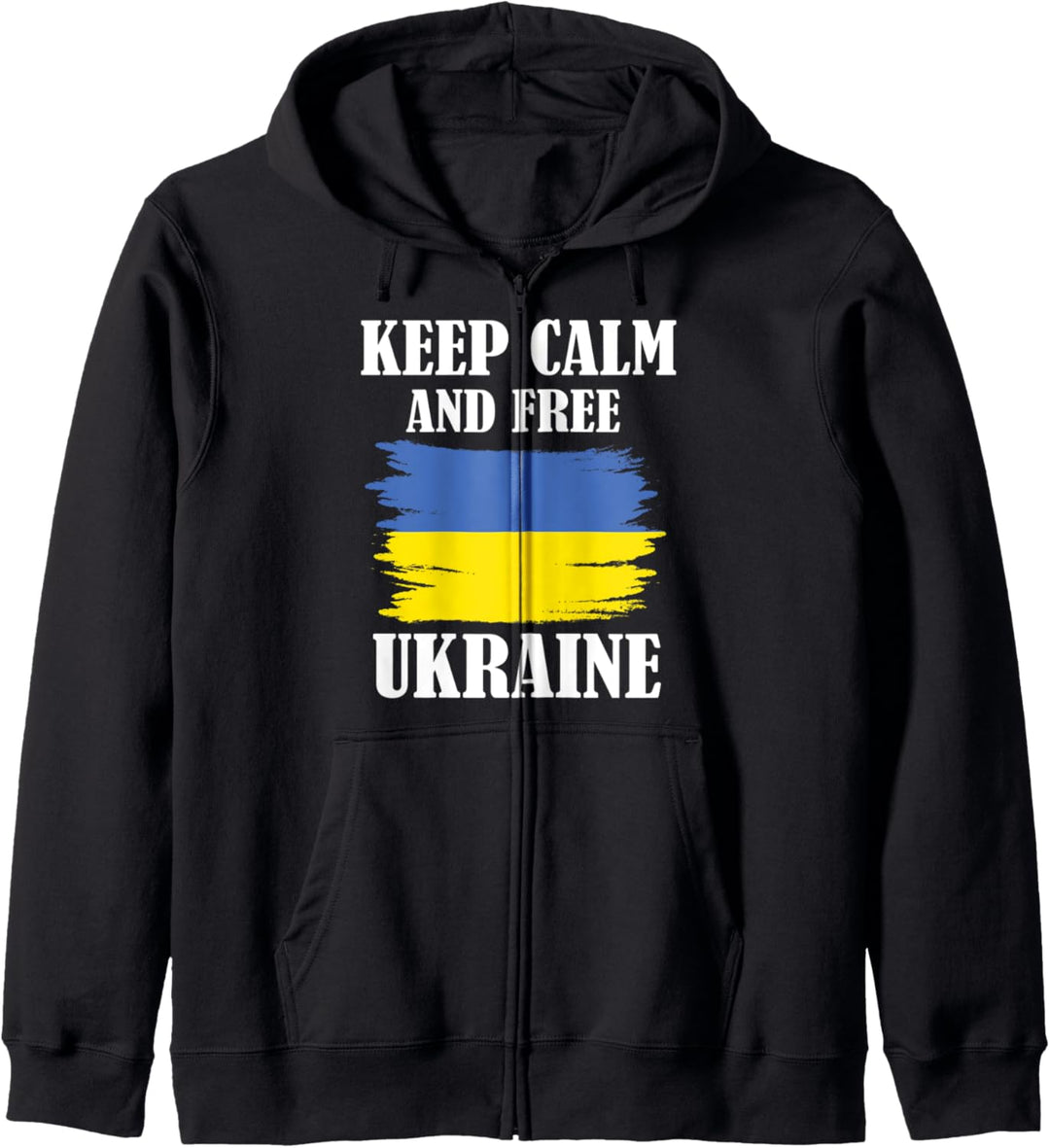 Keep Calm & Free Ukraine, Freedom for Urkraine Flagge Kapuzenjacke