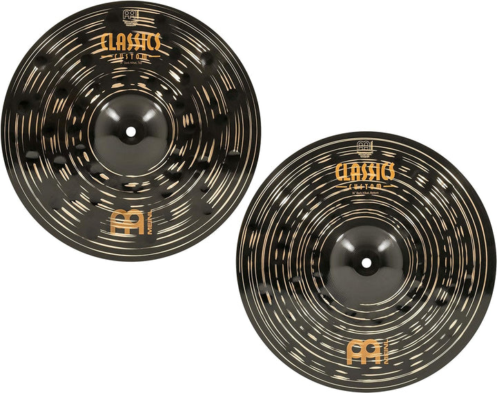 Meinl Cymbals Classics Custom Dark Hihat 14 Zoll (Video) Schlagzeug Becken – Paar – (35,56cm) B12 Br