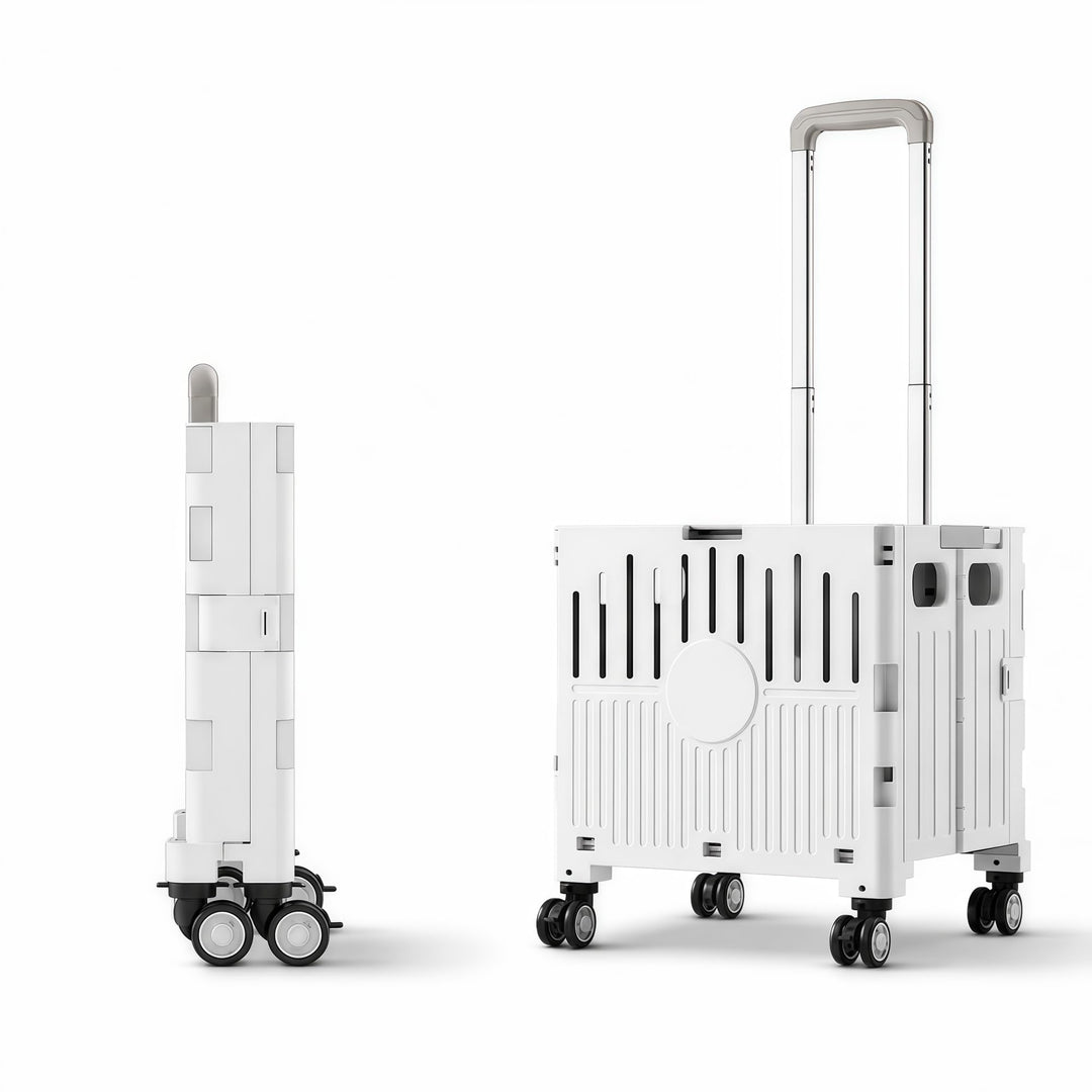 50L Einkaufstrolley Klappbar, für Einkauf &amp; Picknick,Hellgrau | Trolley Einkaufstrolley, mit Telesko