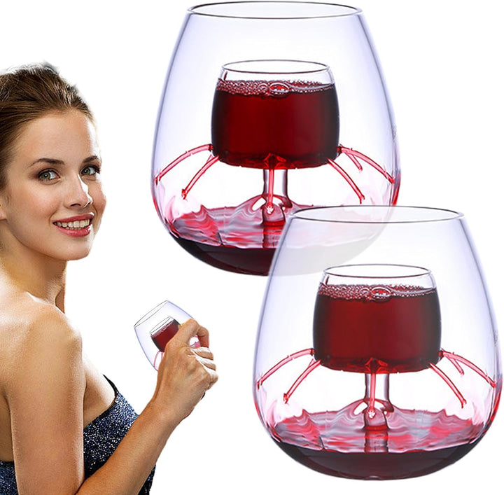 Brunnenbelüfter-Set, Belüften von Weingläsern | Belüften von Glaszubehör,Weingläser-Dekanter mit fla