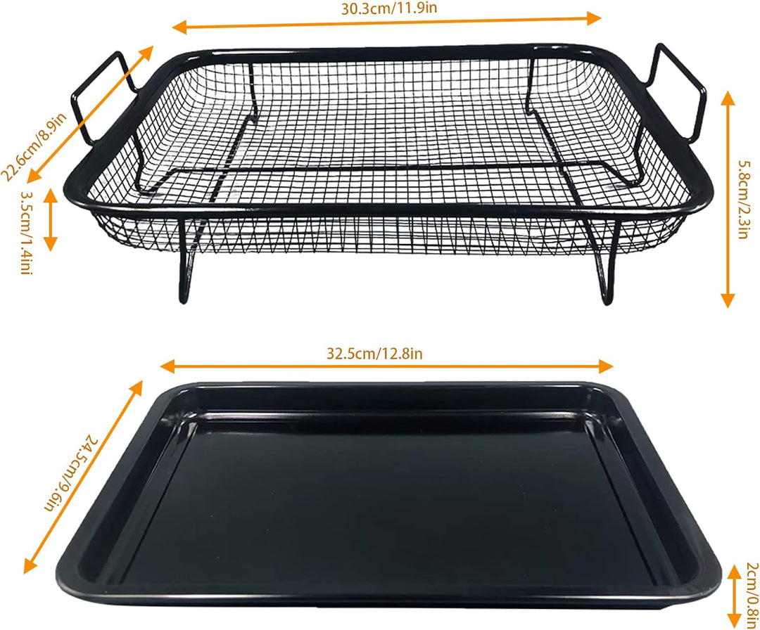 Grillkorb Grillgitter fettarm Backofen,CEIEVER Grillkorb Gitter für Backofen 33.5 * 22cm Grill Korb
