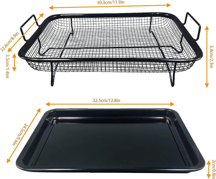 Grillkorb Grillgitter fettarm Backofen,CEIEVER Grillkorb Gitter für Backofen 33.5 * 22cm Grill Korb