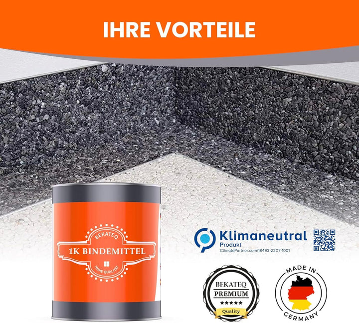 Steinteppich Set für 2qm Wand, Treppe Setzstufe, Sockel aussen innen - 25kg Arabescato + 3kg PU Kleb