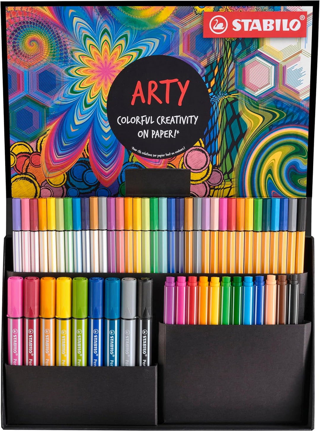 Stifte-Set - STABILO ARTY Creative Set - 55er Pack - Fineliner, Filzschreiber, Premium-Filzstifte, P