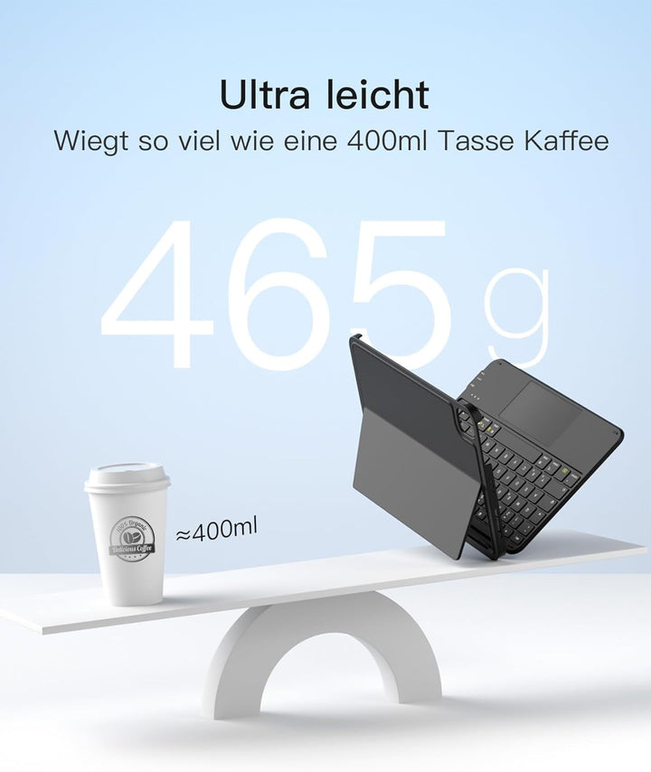Inateck Hülle mit Tastatur,Ultraleichte Tastatur für iPad 11/10 Gen A16 2025 11 Zoll,iPad Air 11" M3