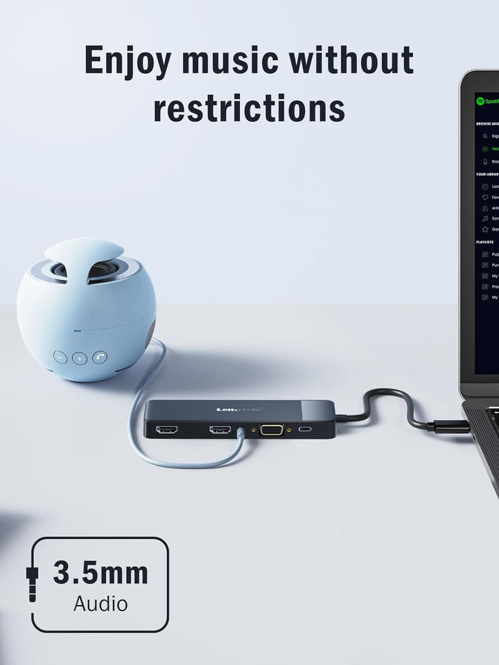 Docking Station USB C Hub 3*Display- 11 in 1, (𝟐𝟎𝟐𝟒 𝐔𝐩𝐠𝐫𝐚𝐝𝐞) Lemorele USB C Dock 2*HDMI Adapter 4K,