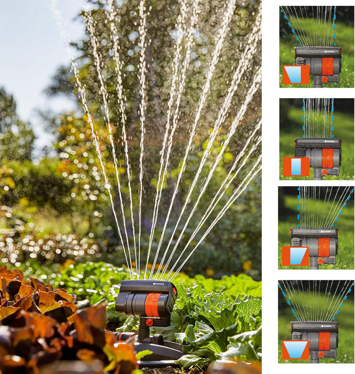 Gardena Oszillierender Sprinkler „ZoomMaxx“ auf Metallstufenspitze Schwingend