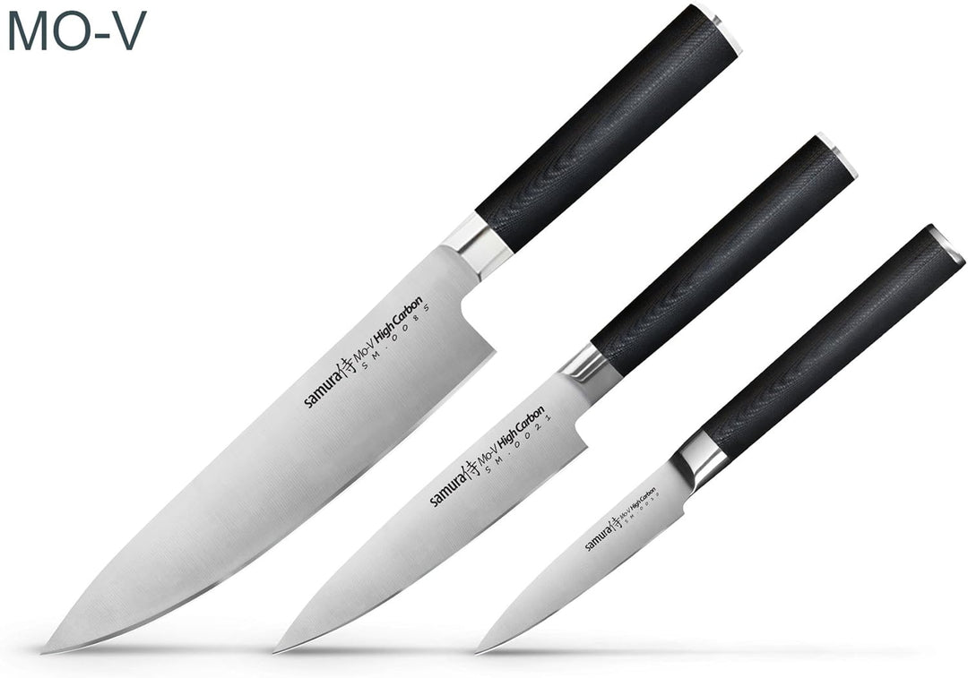 Samura MO-V Messer Geschenk Set in Holz Geschenkbox ultra-scharf, aus japanisch AUS 8 Edelstahl, 18