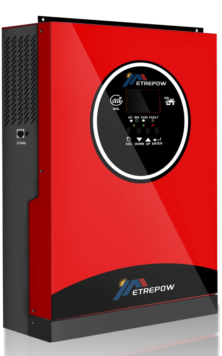 ETREPOW 5500W Hybrid Wechselrichter 48V DC auf 230V AC Reiner Sinus Solar Off Grid Wechselrichter mi