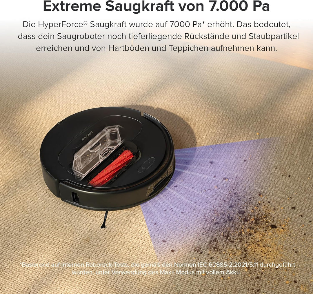 roborock Qrevo Pro Saugroboter mit Wischfunktion&Hebarem Wischmopp, FlexiArm Design™ Kantenreinigung