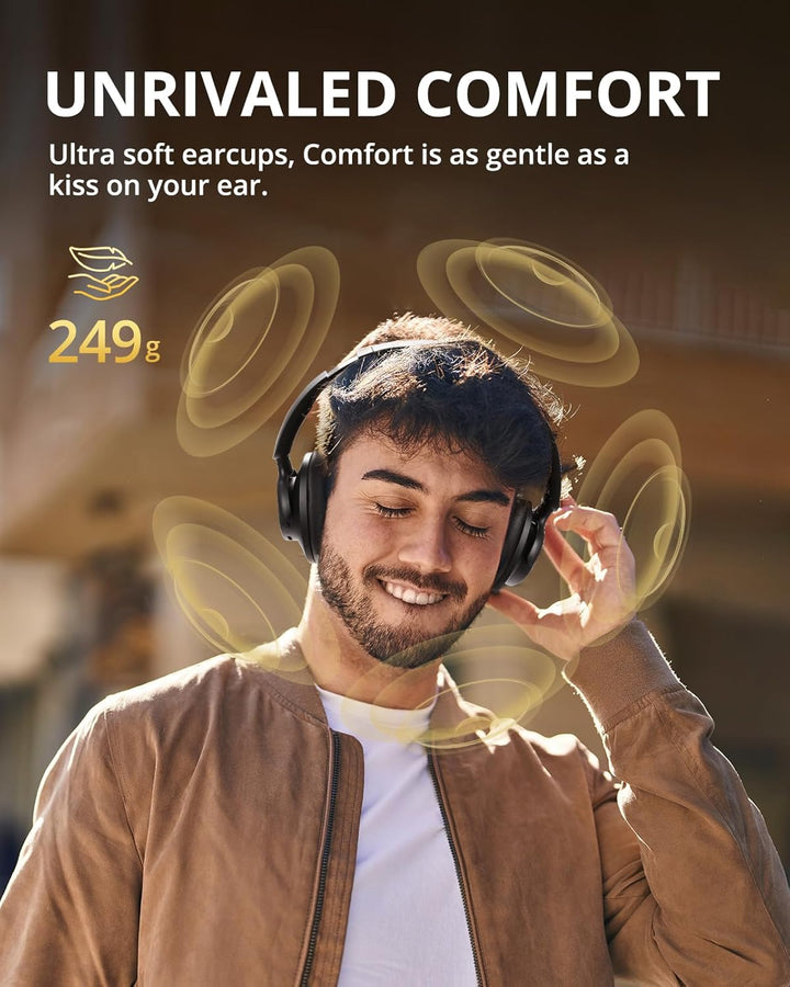 Tronsmart Q20S Hybrid Noise Cancelling Kopfhoerer Kabellos, Over Ear Kopfhörer mit Mikrofon, Hi-Res-
