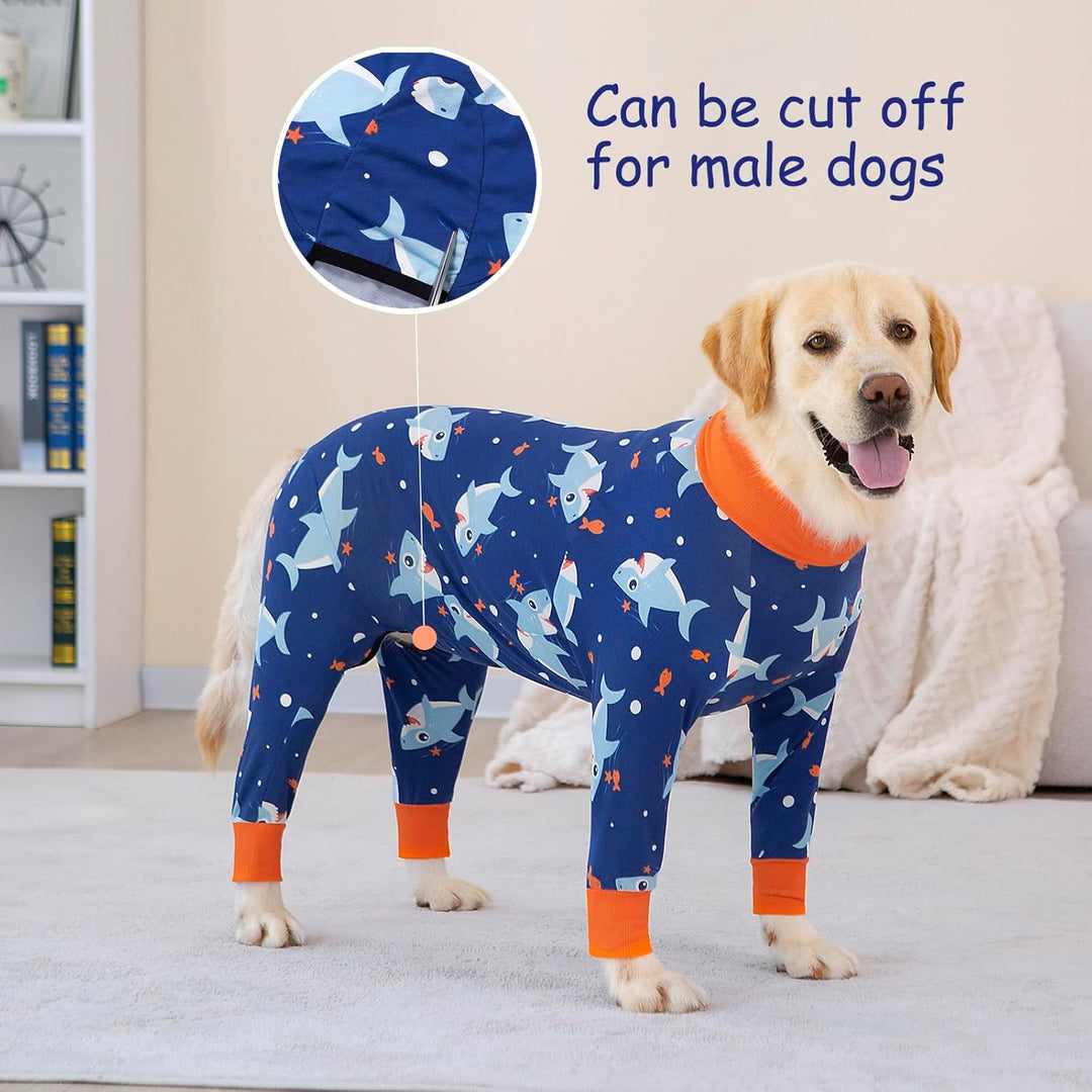 Yeapeeto Einteiler für Hunde, zur Erholung, für grosse und mittelgrosse Hunde, Schlafanzug, Ganzkörp