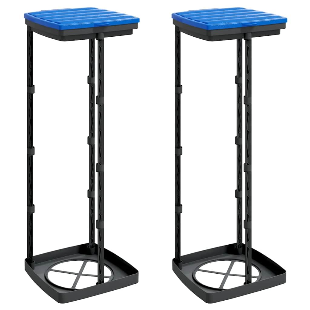 vidaXL Müllsackständer 2 STK., Müllsackhalter mit Deckel, Mülltütenhalter für Küche Garten Garage, M