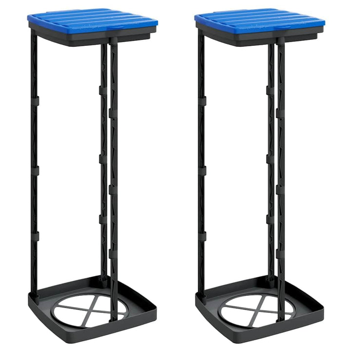 vidaXL Müllsackständer 2 STK., Müllsackhalter mit Deckel, Mülltütenhalter für Küche Garten Garage, M