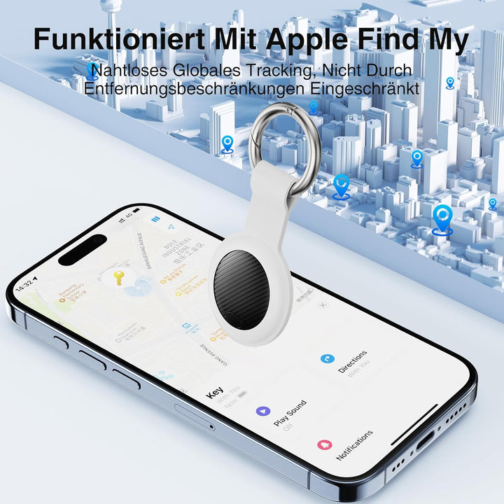 Smart GPS Tracker - 2er Pack Air Tracker Tag mit Apple Wo ist? (iOS NUR) mit Schutzhülle, Wasserdich