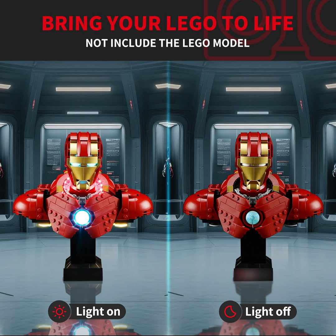 BRIKSMAX Licht für Lego Iron Man MK4 Bust 76327 - Compatible with Marvel Bausteinen Modell - Ohne Le