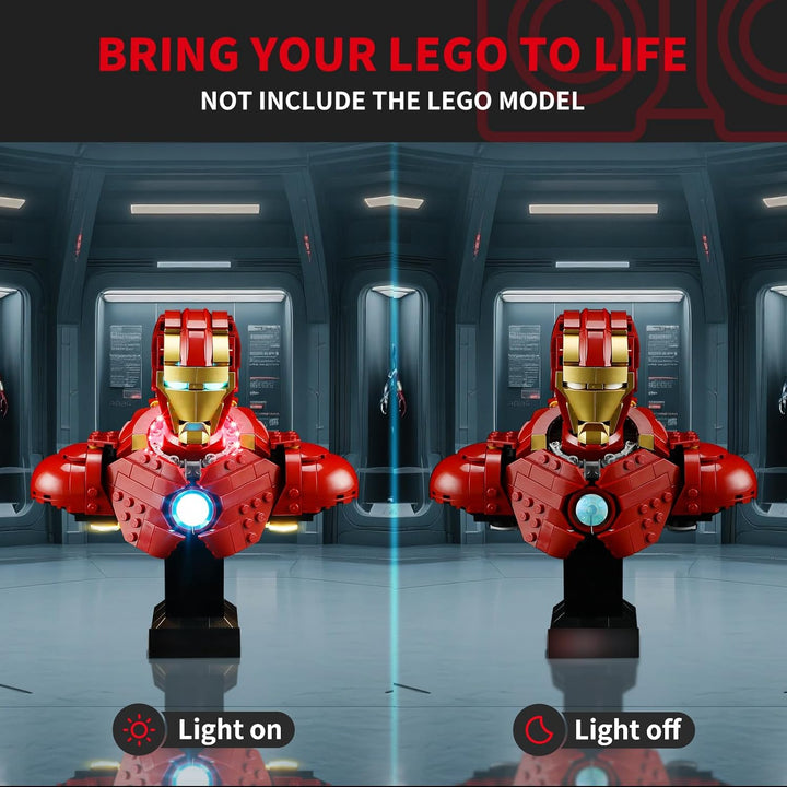 BRIKSMAX Licht für Lego Iron Man MK4 Bust 76327 - Compatible with Marvel Bausteinen Modell - Ohne Le