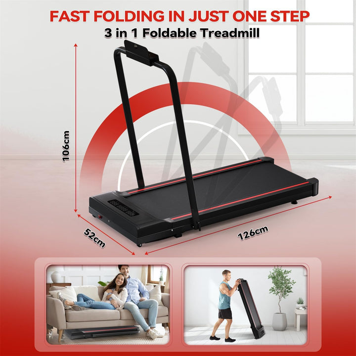 Klappbares Laufband für Zuhause Portable Walking Pad für den Bürogebrauch, Leichtes Klapbar Laufband