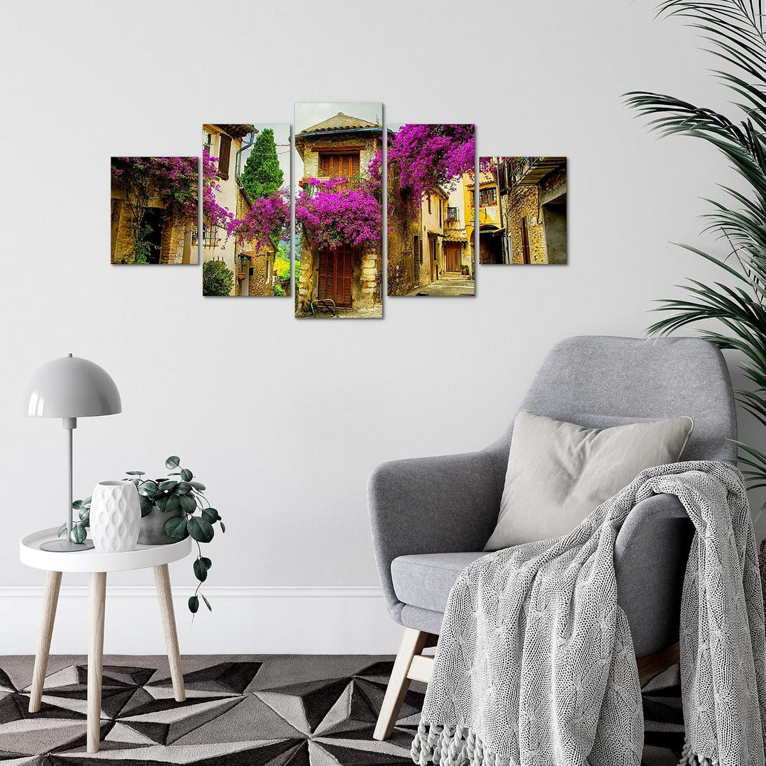 Runa Art Wandbilder Toskana Italien 5 Teilig Bild auf Vlies Leinwand Deko Wohnzimmer Schlafzimmer Pa