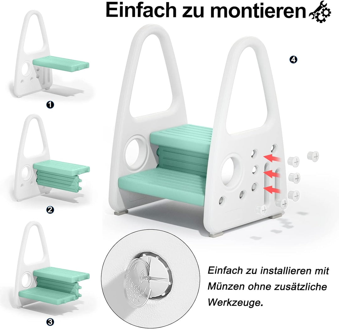 Kinder Tritthocker Trittschemel 2 stufiger Lernturm Kinderschemel Kleinkind Trittstufe Tritthocker S