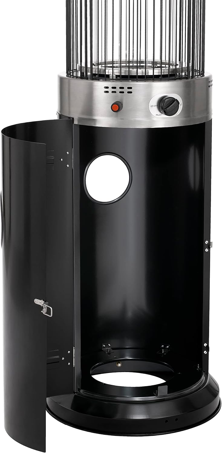 tepro Terrassenfeuer Ventura, Feuerschale, Feuerkorb für den Garten, schwarz/Silber, inkl. Regler un