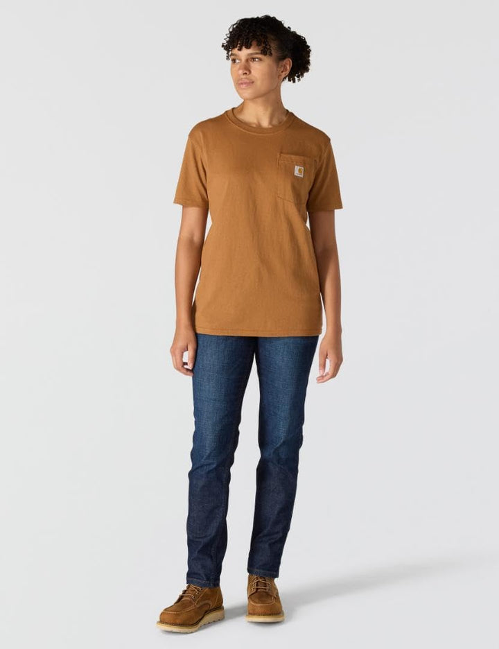 Carhartt Loose Fit Heavyweight Short-Sleeve K87 Pocket T-Shirt, Braun