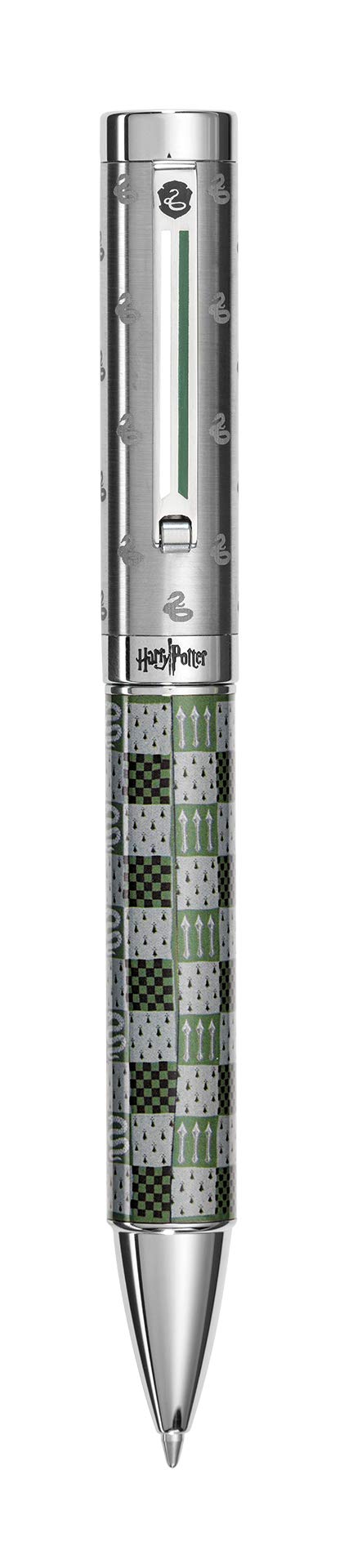 Montegrappa Harry Potter Slytherin Kugelschreiber aus Edelstahl, mit Slytherin Logo, in der Farbe Gr