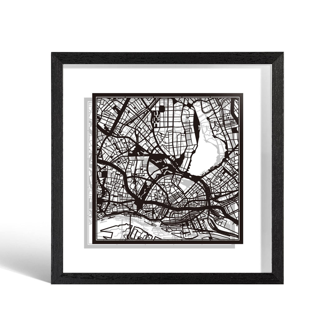 O3 DESIGN STUDIO - Marco de Papel para mapas, 22,8 x 22,8 cm, en Caja de Regalo, Fondo, autocambiant