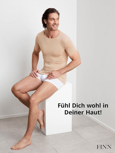 FINN Anti-Schweiss Shirt Herren mit Rundhals und integrierten Achselpads gegen Starkes Schwitzen - A