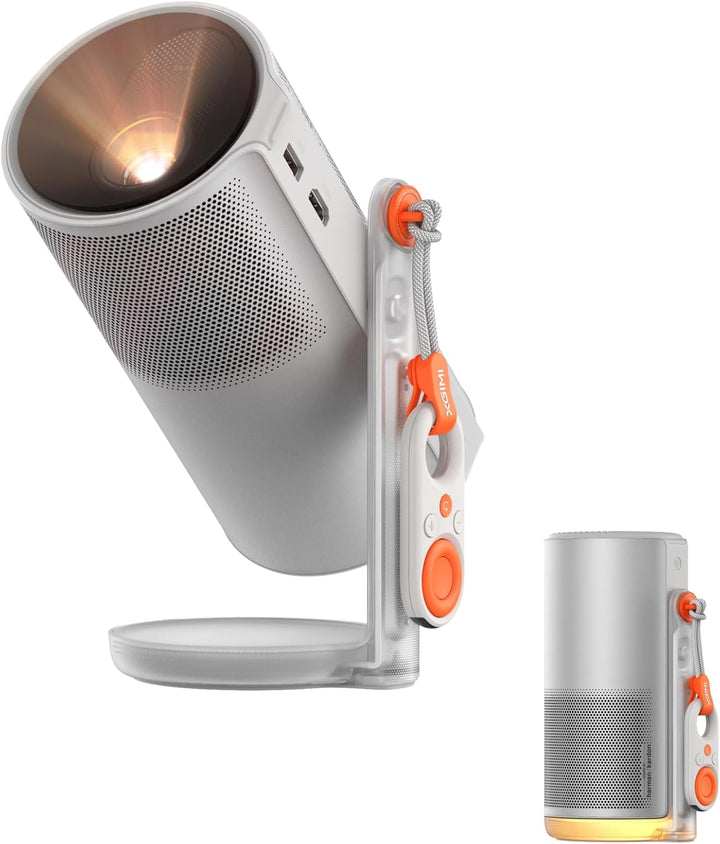 XGIMI MoGo 4 Mini Beamer mit Akku – Smart Outdoor Heimkino mit Google TV & Netflix, 360° Ständer, 2,