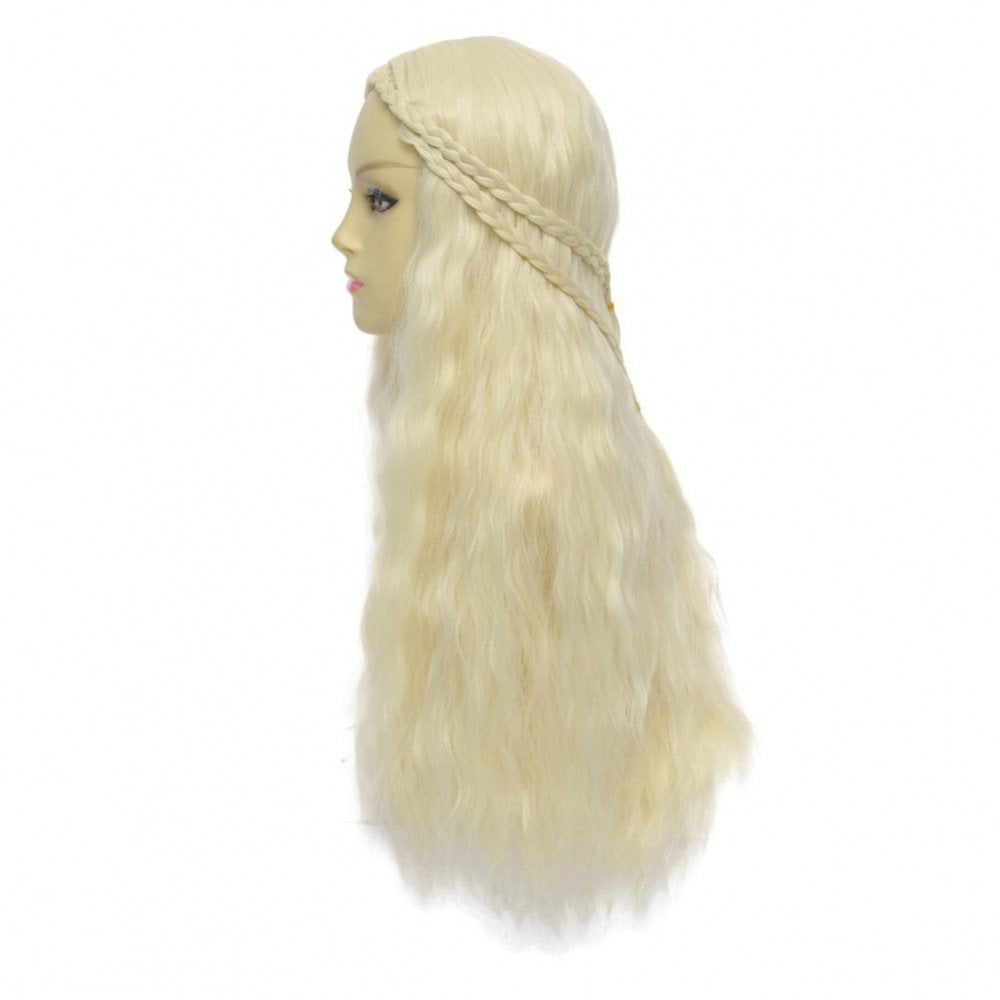 Sehr hochwertige GOT Erwachsenen Perücke mit Wellen blond 75 cm LARP