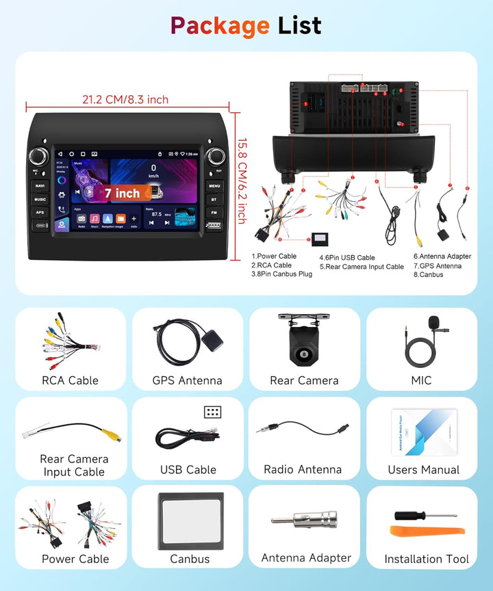 【4+64G】 Hodozzy Carplay Bildschirm für FIAT Ducato/Citroen Jumper/Peugeot Boxer 2008-2015 mit USB/US