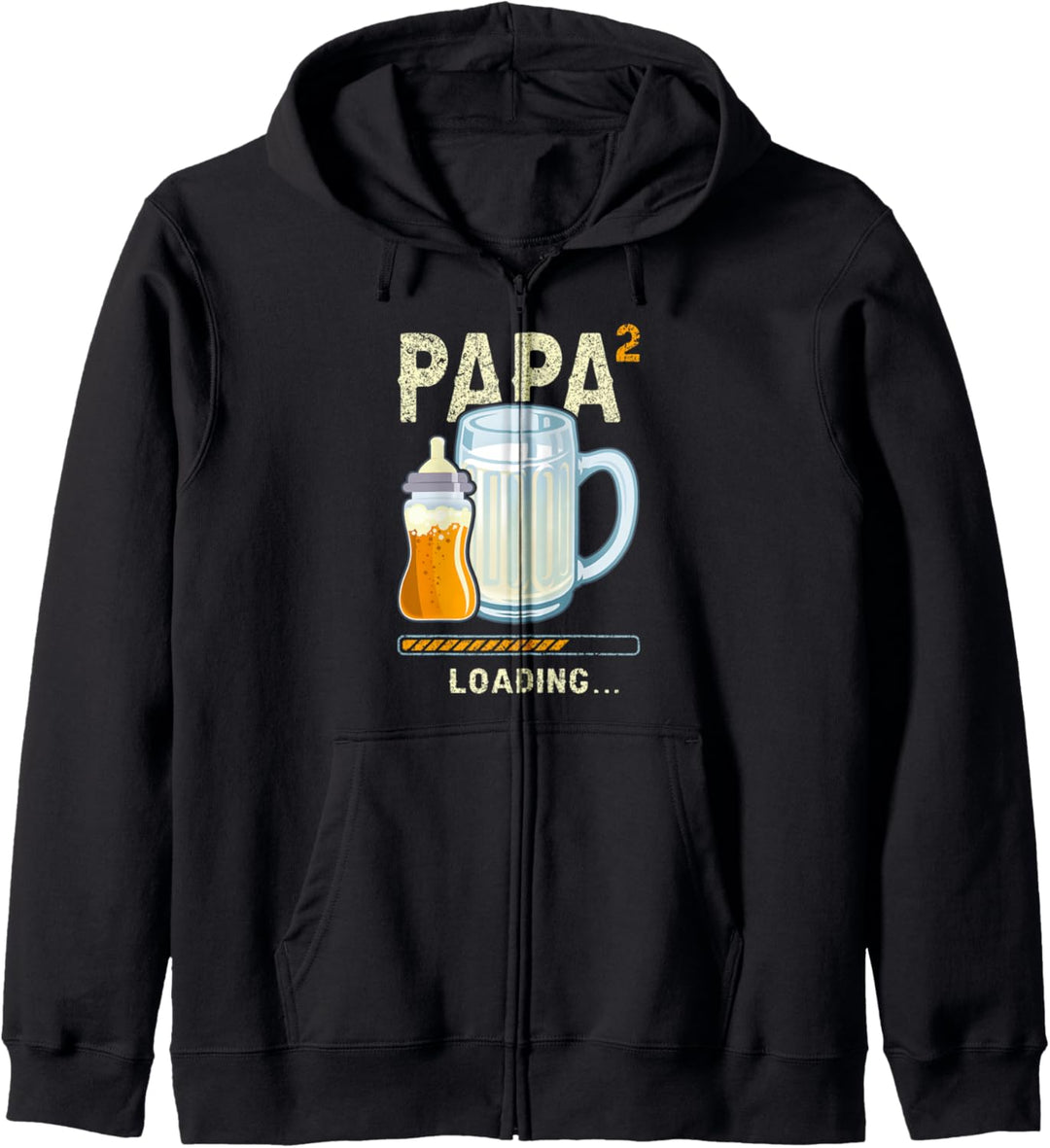 Werdender Papa, Zwillinge, zweites Kind, Papa hoch 2 loading Kapuzenjacke