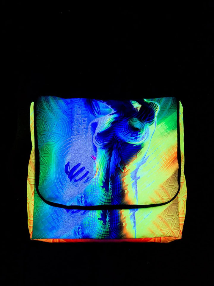 PSYWORK Schwarzlicht Umhänge Tragetasche Neon Prismatic Neon UV-aktiv wasserabweisend