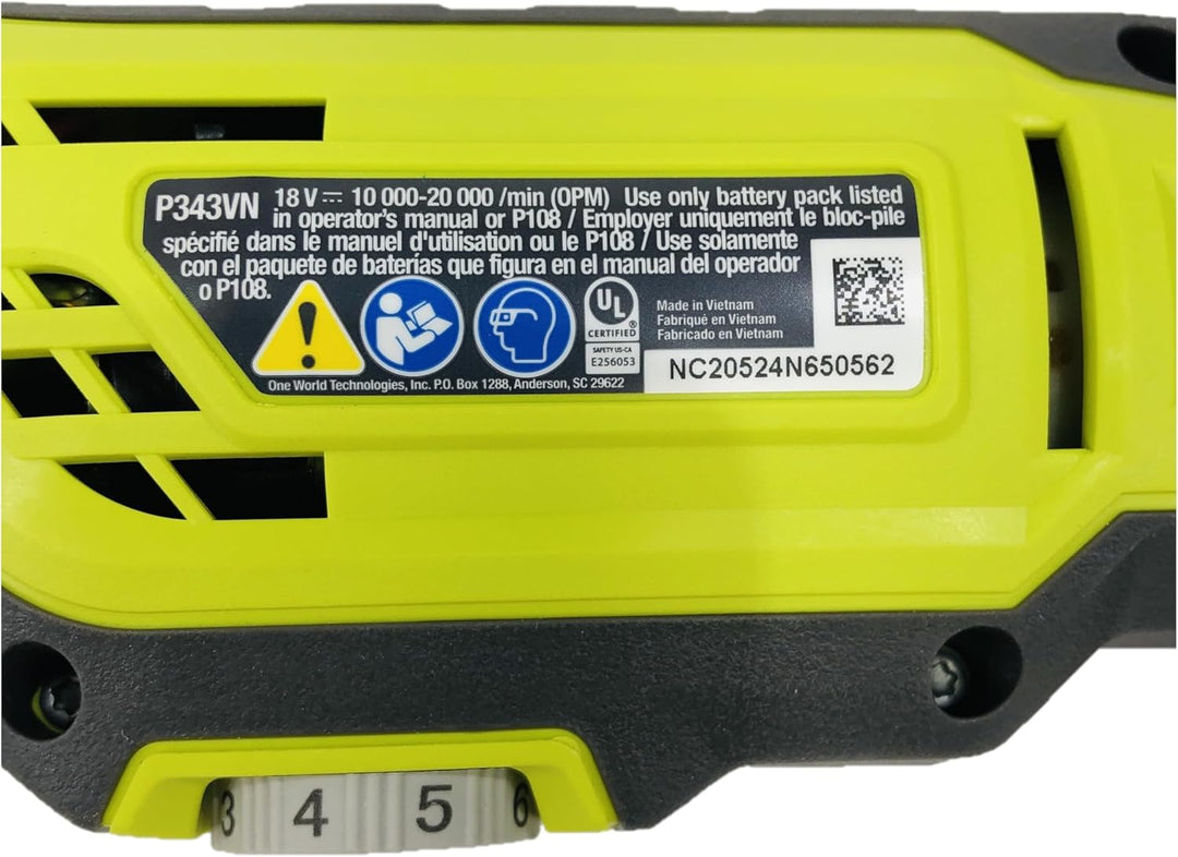 RYOBI 18-Volt Cordless Oscillating Multi-Tool, P343 (Bare Tool) (No Retail Packaging, Bulk