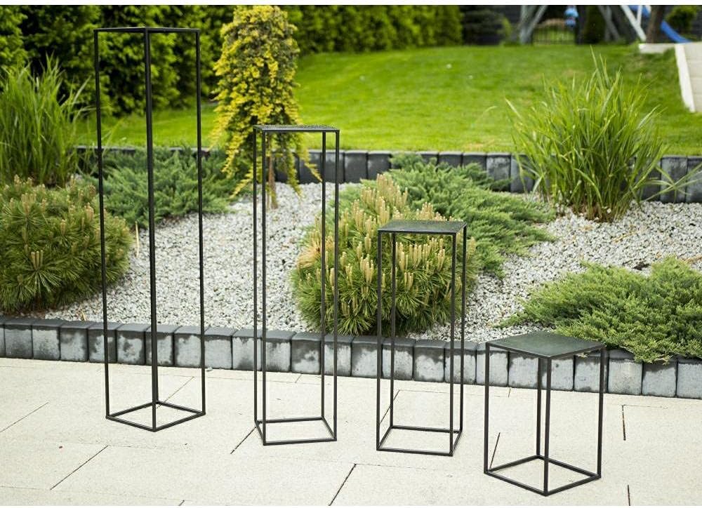HowHomely Blumenständer Metall Schwarz 130 cm Hoch - Solider und Robuster Blumenhocker Metall - Pfla
