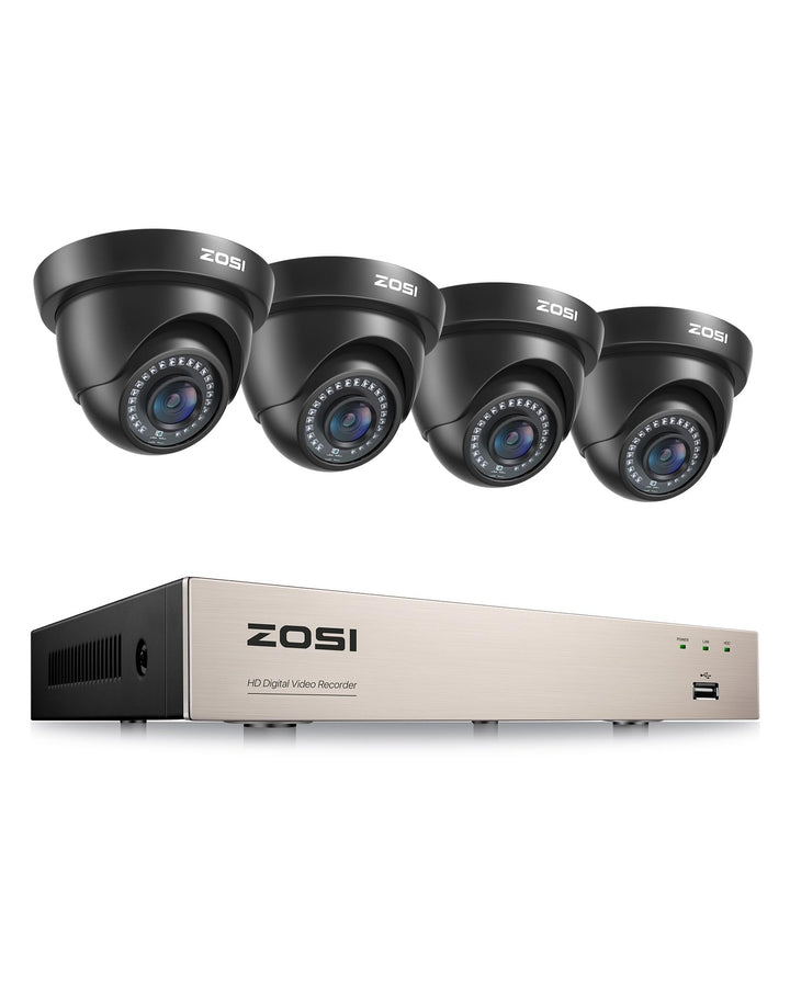 ZOSI Aussen 1080P Video Überwachungssystem 8CH H.265+ 4in1 DVR mit 4 HD 1080P 2.0MP Dome Überwachung