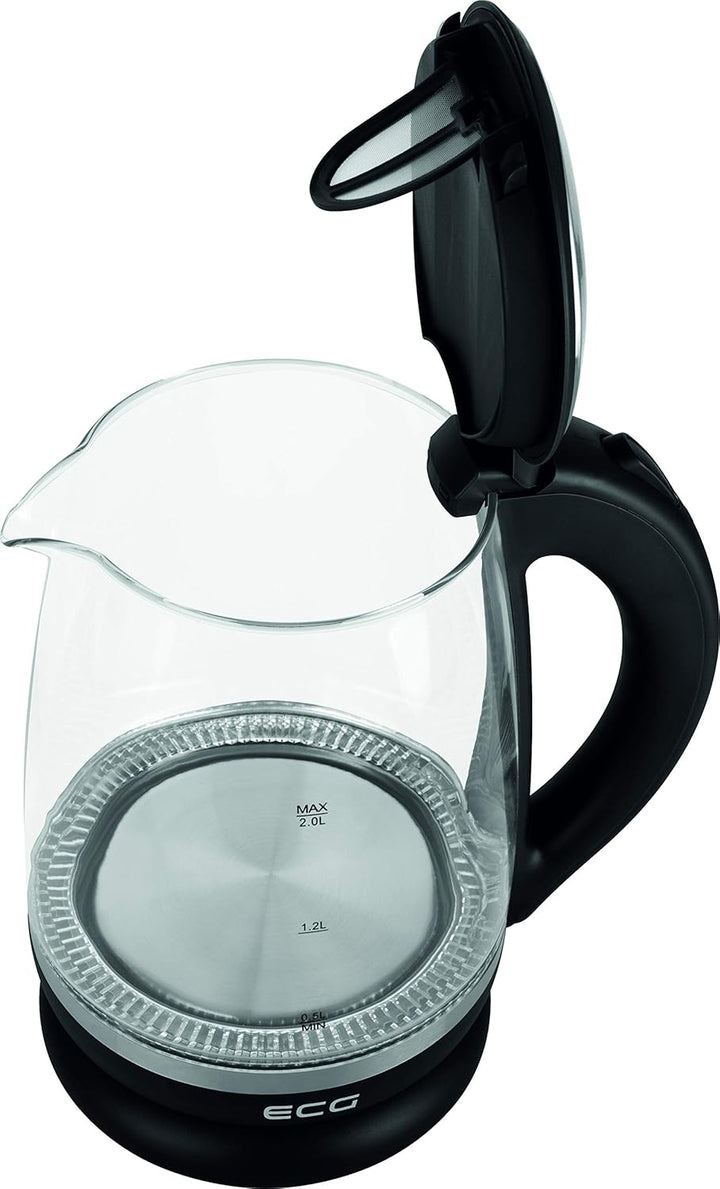 ECG RK 2080 Glass Wasserkocher, Black