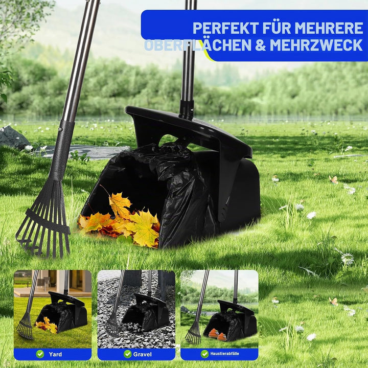 YGNNXRN Hundekotschaufel, 100CM Länge Griff Pooper Scooper Dreheimer, Rechen mit 20 Abfallbeuteln &