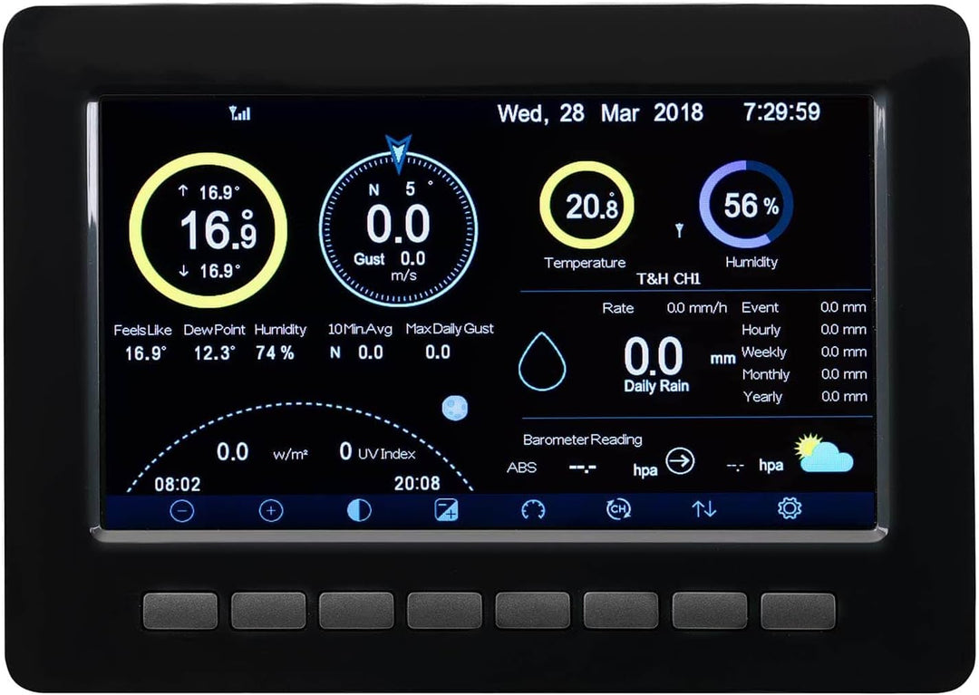 Steinberg Systems SBS-WS-500 WiFi Wetterstation LCD 7" USB Innensensor