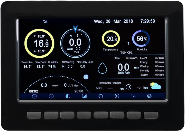 Steinberg Systems SBS-WS-500 WiFi Wetterstation LCD 7" USB Innensensor