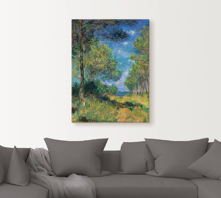 ARTland Leinwandbilder Wandbild Bild auf Leinwand 45x60 cm Wanddeko Natur Bäume Gräser Sommer Nadelb