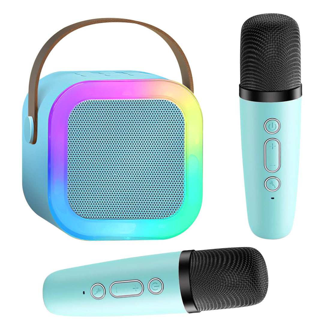 Karaoke für Kinder, Karaoke mit Mikrofon, Bluetooth-Mikrofon mit 2 Mikrofonen, tragbares Karaoke-Mik