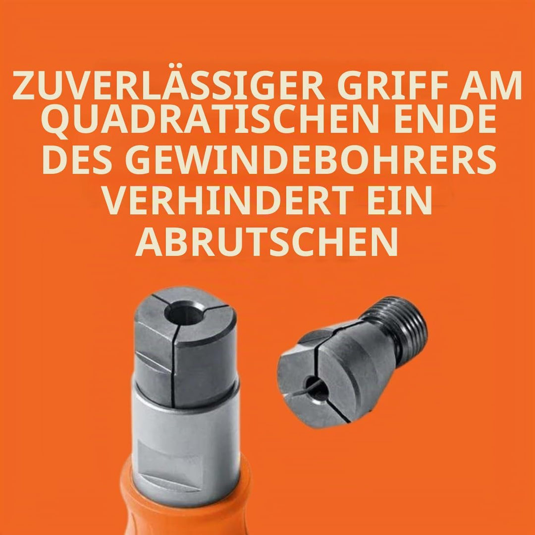 FEIN Gewindebohr-Adapter mit 2 Spannzangen zum Schneiden von Gewindegrössen M4 / M5 / M6 / M8. Kompa