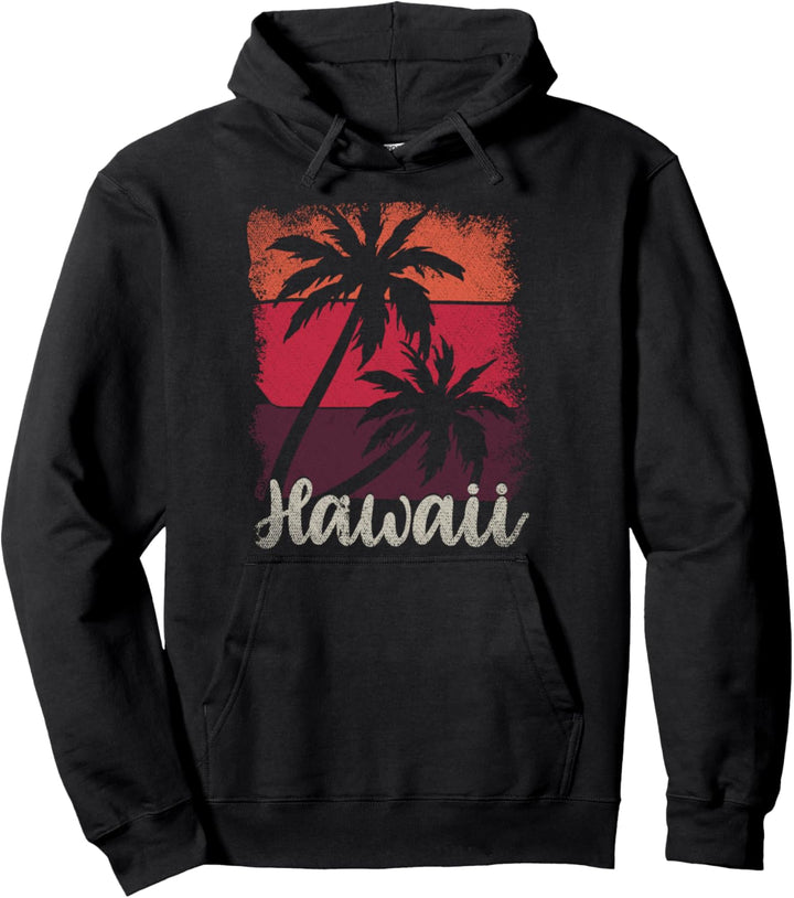 Aloha Sommerurlaub Strand Palmen Retro Hawaii Pullover Hoodie