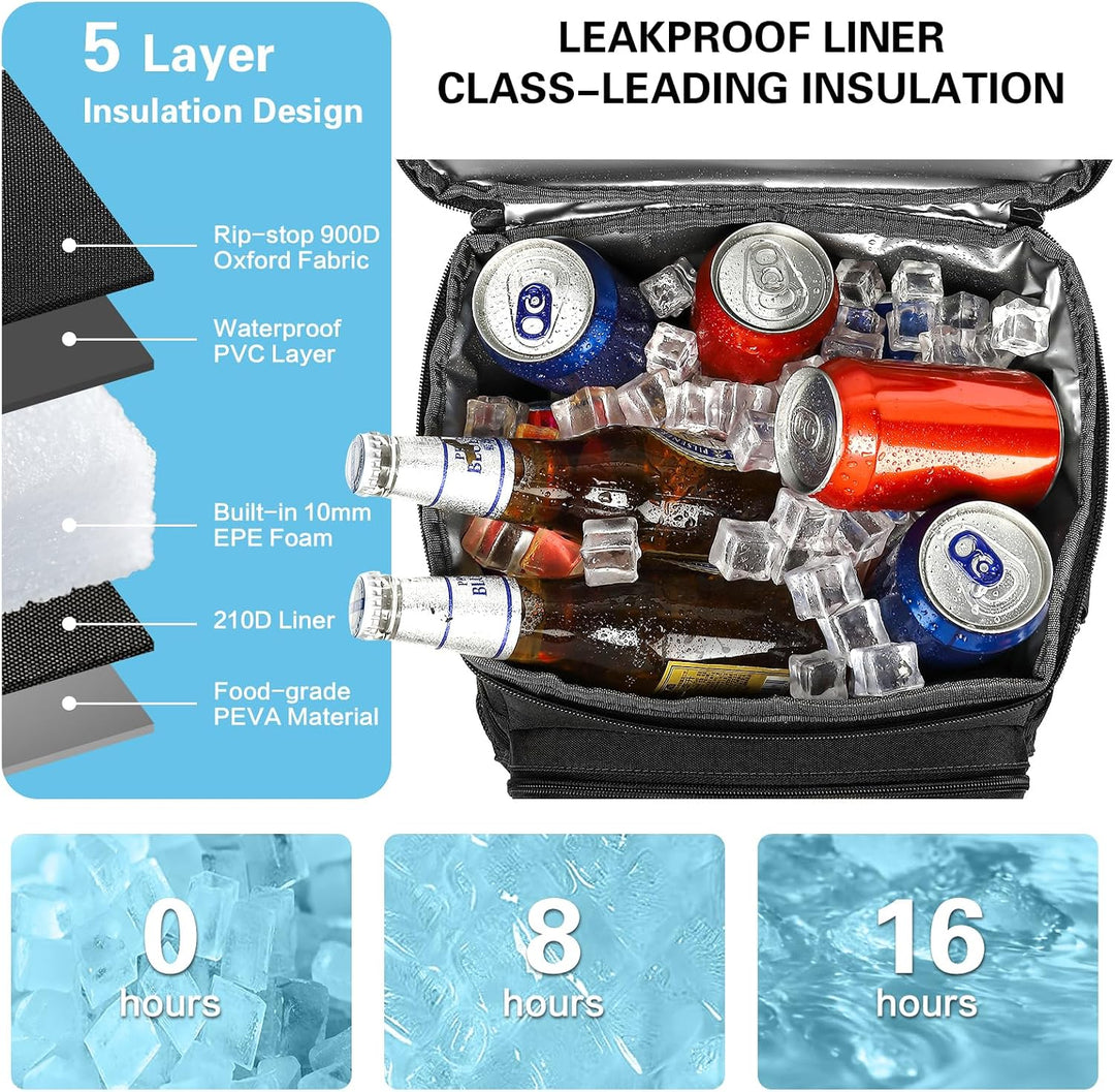 Kühlrucksack 25L Taktischer Kühltasche Rucksack Isolierte Auslaufsicher Kühl Thermo Rucksack mit Fla