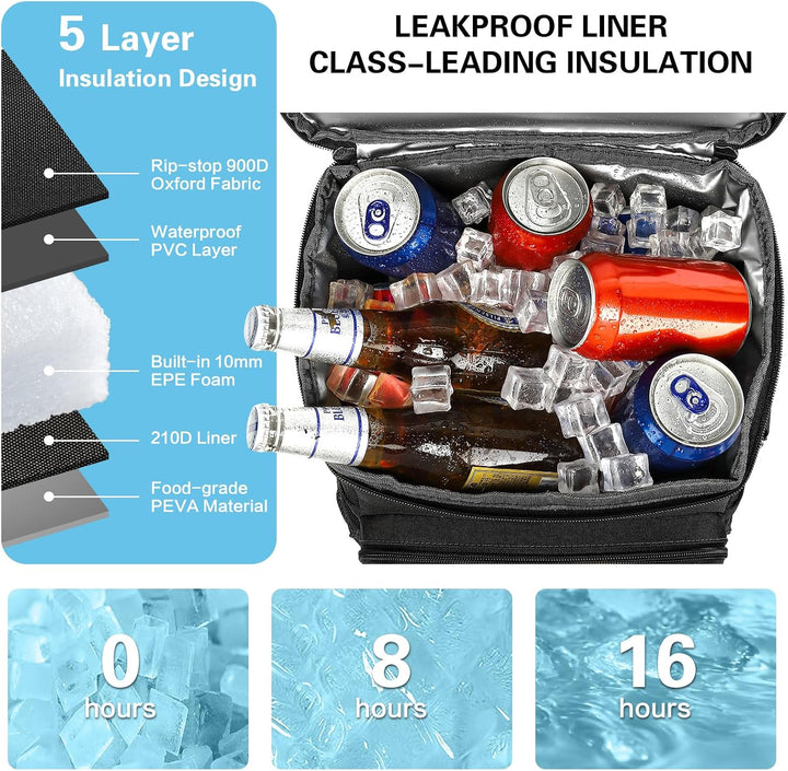 Kühlrucksack 25L Taktischer Kühltasche Rucksack Isolierte Auslaufsicher Kühl Thermo Rucksack mit Fla