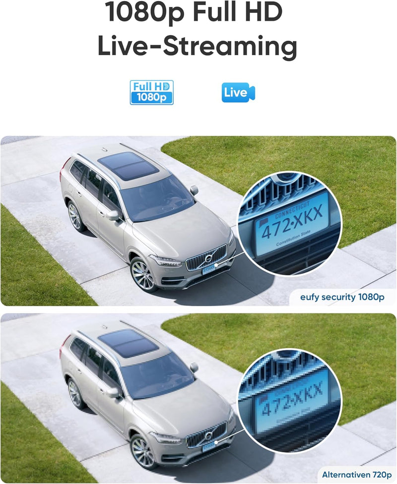 eufy Security eufyCam 2C, kabellose Überwachungskamera aussen, 180 Tage Akku, HD 1080p, IP67 wetterf