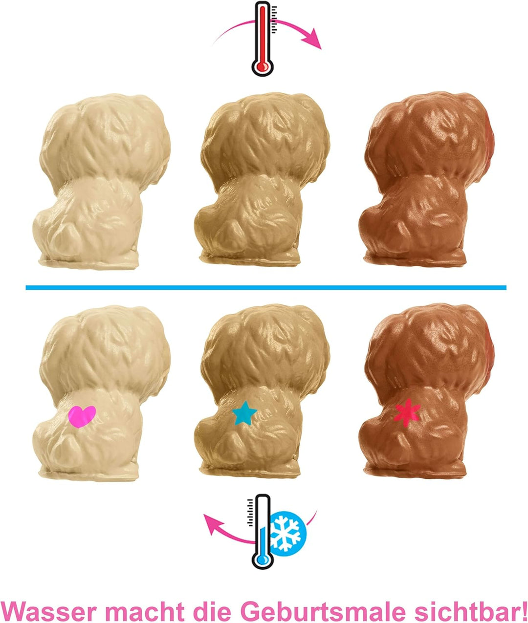 Barbie Newborn Pups Playset, Puppe mit blonden Haaren, Hundeset, inkl. 3 Welpen, 10 Accessoires, Far