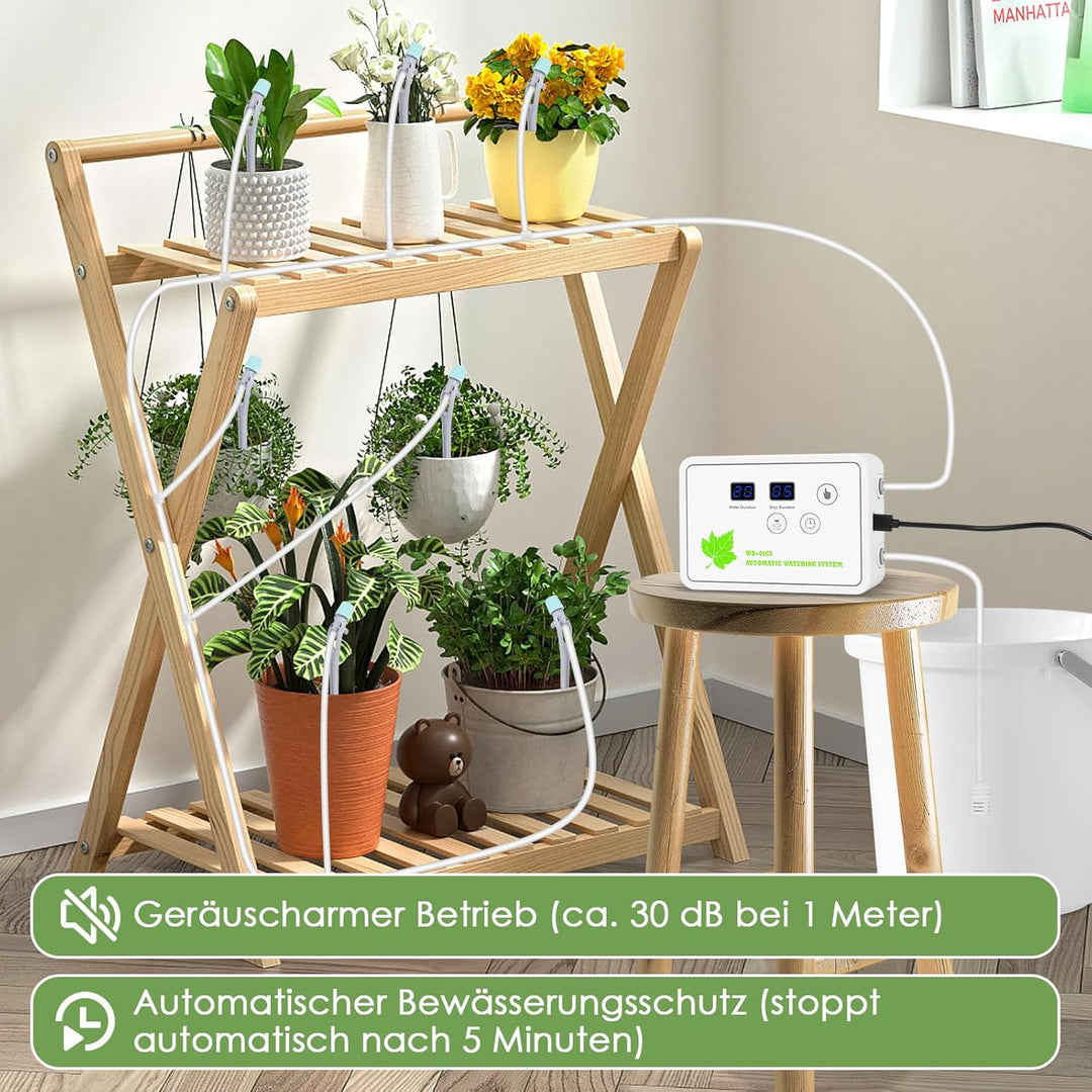 Automatisches Bewässerungssystem Indoor,GuKKK DIY Tropfbewässerungsset Gesteuert mit 12 m Schlauch,G